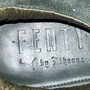 Puma x Fenty by Rihanna  green and maroon low ride creepers, skate shoes